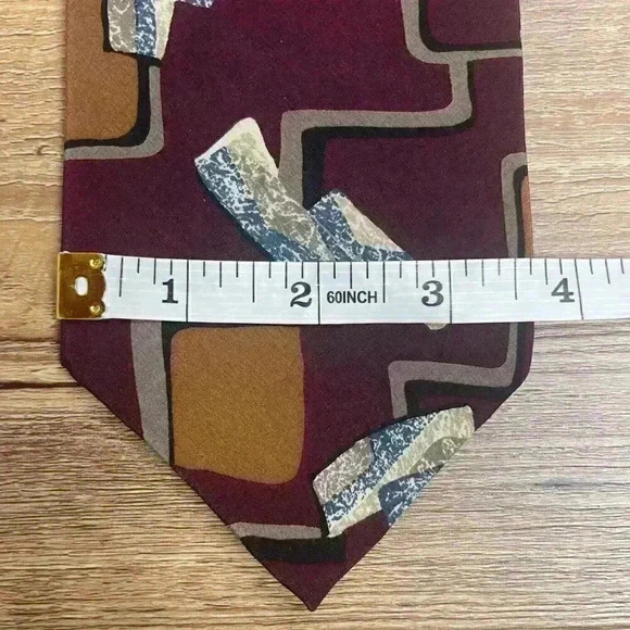 Vintage Christian Dior Men's Tie Geometric 80s 90s 100% Silk 3.5" - Picture 10 of 10
